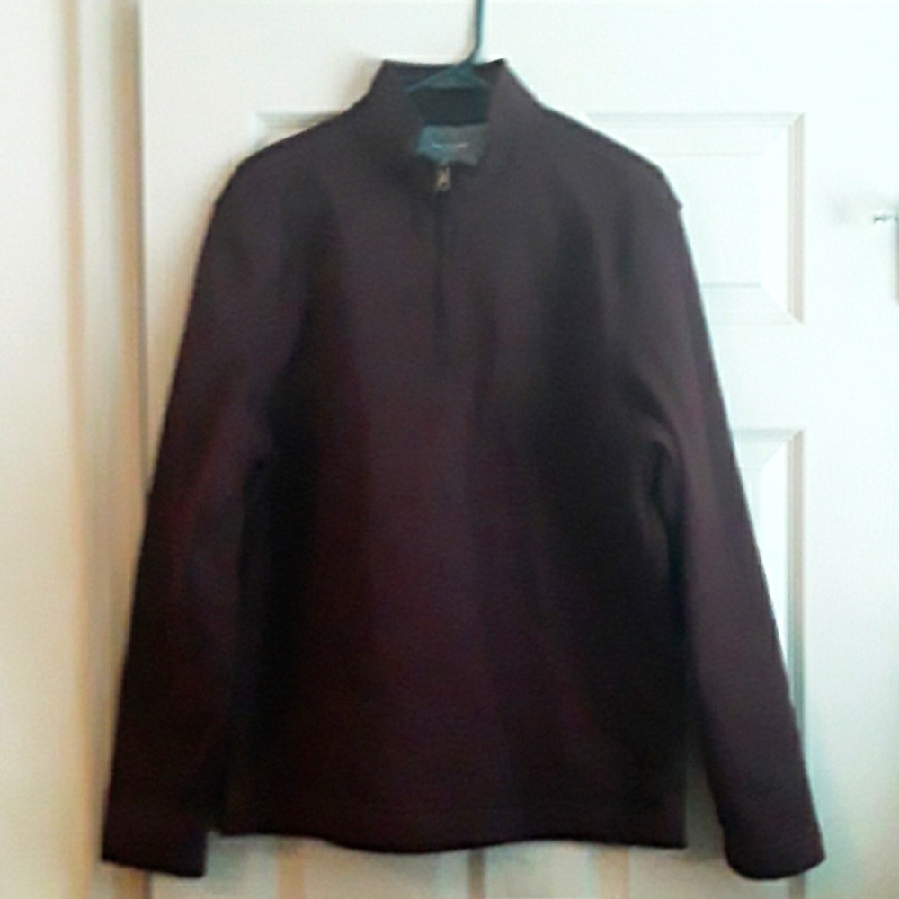 Pullover qtr zip burgundy spotted black